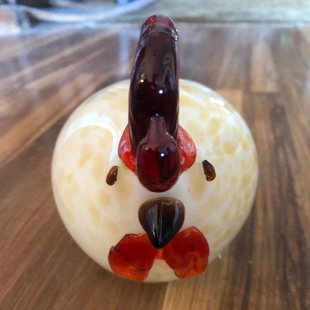 Glass chicken figurine